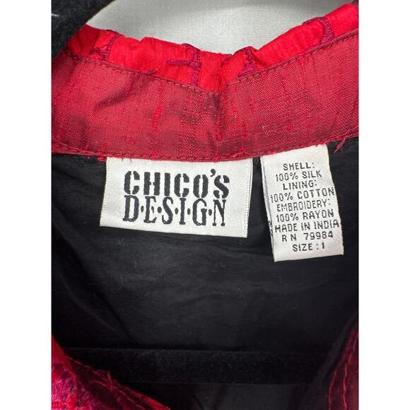 90s Vintage Jacket Womens Medium Pink Satin Patchwork Silk Beaded Boho Cottage - Picture 2 of 9